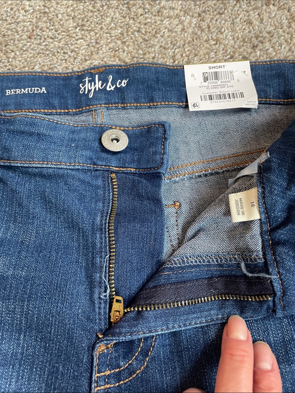 NWT dip dye denim Bermuda shorts - Picture 3 of 7